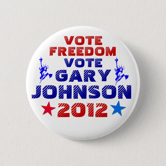 Badge Rond 5 Cm Vote Gary Johnson 2012 (Devant)