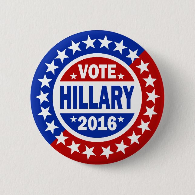 Badge Rond 5 Cm Vote Hillary 2016 (Devant)