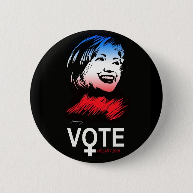 Badge Rond 5 Cm vote HILLARY 2016 (Devant)