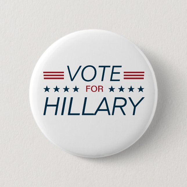 Badge Rond 5 Cm Vote Hillary pour le président 2016 (Devant)