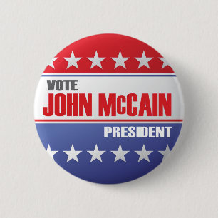 Badge Rond 5 Cm Vote John McCain pour le président