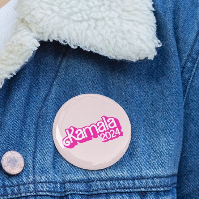 Badge Rond 5 Cm Vote Kamala Harris 2024 Hot rose logo bouton (Créateur téléchargé)