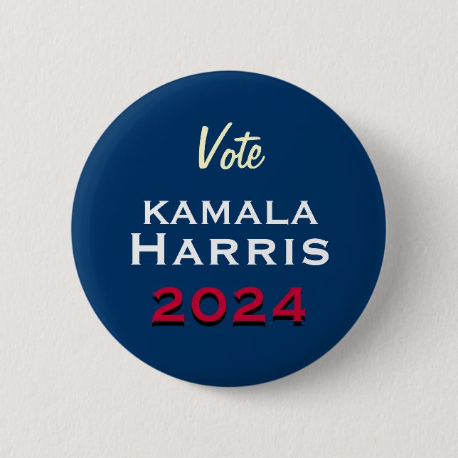 Badge Rond 5 Cm Vote Kamala HARRIS Bouton Campagne 2024 (Devant)