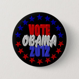 Badge Rond 5 Cm Vote Obama 2012