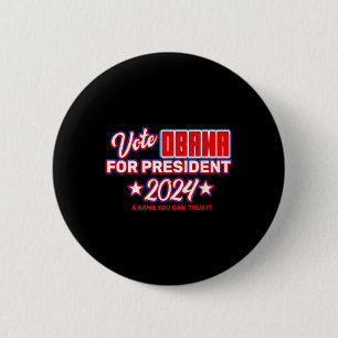 Badge Rond 5 Cm Vote Obama pour le président 2024 _ Michelle Obama