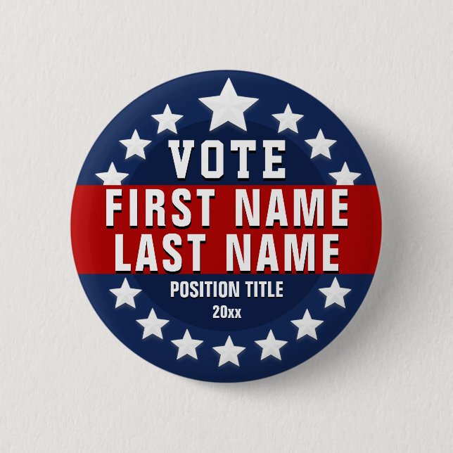 Badge Rond 5 Cm Vote personnalisé  (Devant)