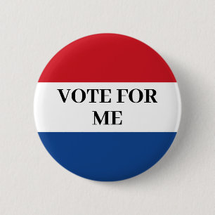 Badge Rond 5 Cm Vote personnalisé rouge et bleu