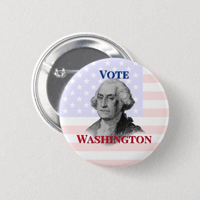 Badge Rond 5 Cm Vote pour George Washington Button (Devant & derrière)