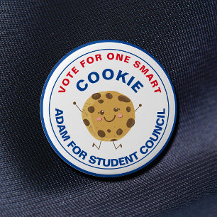 Badge Rond 5 Cm Vote pour le bouton Cookie intelligent du présiden