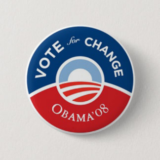 Badge Rond 5 Cm Vote pour le bouton d'Obama de changement