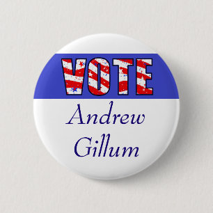 Badge Rond 5 Cm Vote pour l'élection d'Andrew Gillum