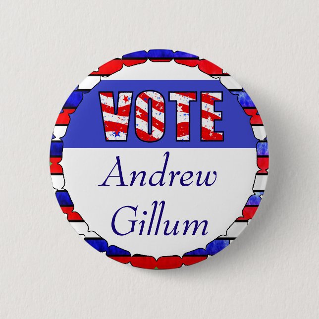Badge Rond 5 Cm Vote pour l'élection d'Andrew Gillum (Devant)