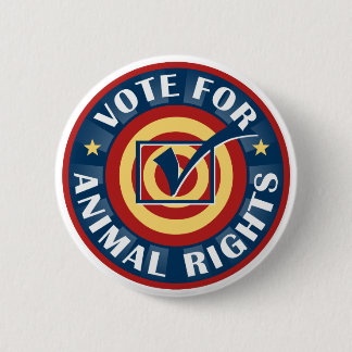 Badge Rond 5 Cm Vote pour les droits des animaux