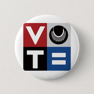 Badge Rond 5 Cm Vote pour RBG et Égalité pour tous