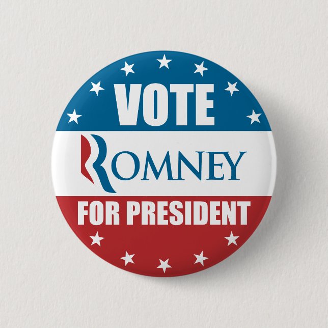 Badge Rond 5 Cm Vote Romney pour le Président Button (Devant)