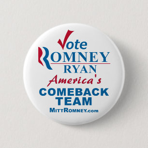 Badge Rond 5 Cm Vote Romney Ryan