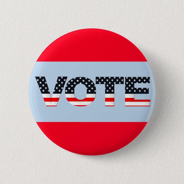 Badge Rond 5 Cm VOTE Rouge, Blanc, Bleu (Devant)