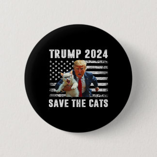 Badge Rond 5 Cm Vote Trump 2025 Funny Save The Cats 