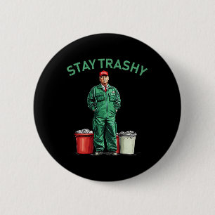 Badge Rond 5 Cm Vote Trump Garbyge Man Stay Trashy 2024 Election P
