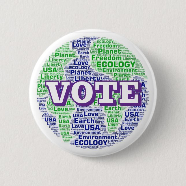 Badge Rond 5 Cm VOTE (Vous Pouvez Changer les Mots) (Devant)