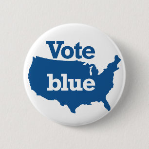 Badge Rond 5 Cm Votez Bleu