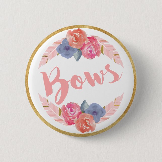 Badge Rond 5 Cm Votez le Parti de la Révélation de genre - Boho (Devant)