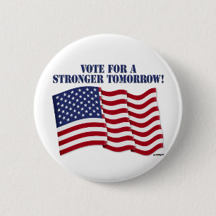 BADGE ROND 5 CM VOTEZ POUR UN DEMAIN PLUS FORT !