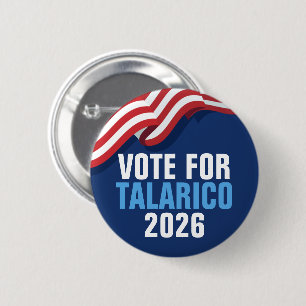 Badge Rond 5 Cm Votez Talarico pour le Sénat Drapeau Américain