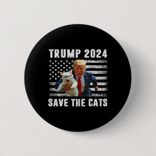 Badge Rond 5 Cm Votez Trump 2025 Drôle Sauvez Les Chats 