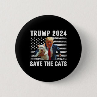 Badge Rond 5 Cm Votez Trump 2025 Drôle Sauvez Les Chats 