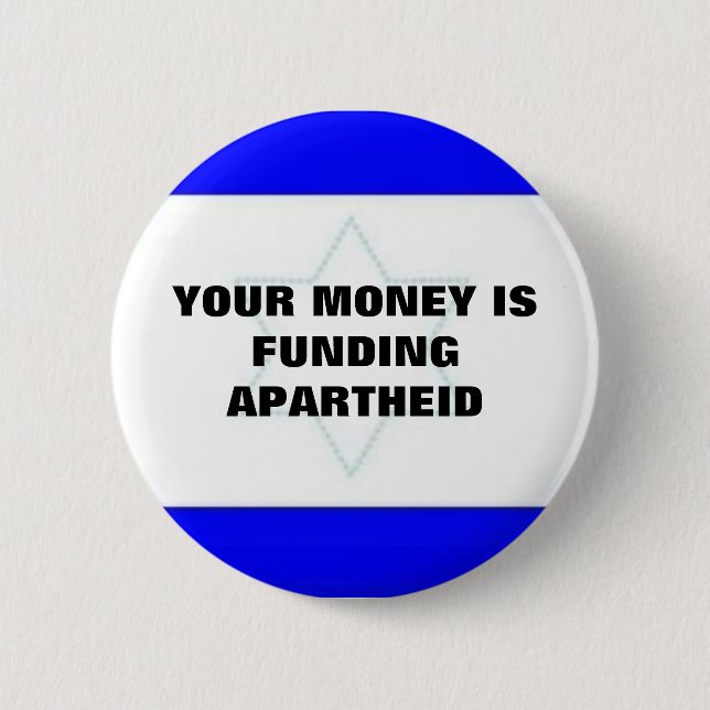 BADGE ROND 5 CM VOTRE ARGENT FINANCE L'APARTHEID (Devant)