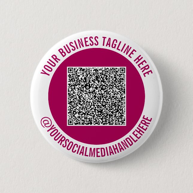 Badge Rond 5 Cm Votre code QR de conception Modèle de boutons de m (Devant)