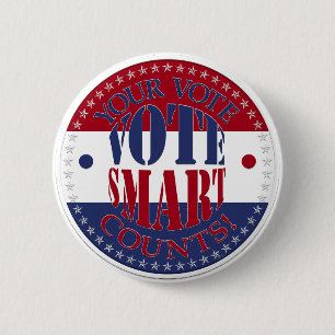 Badge Rond 5 Cm Votre compte de vote Vote Smart