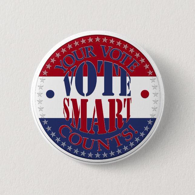 Badge Rond 5 Cm Votre compte de vote Vote Smart (Devant)