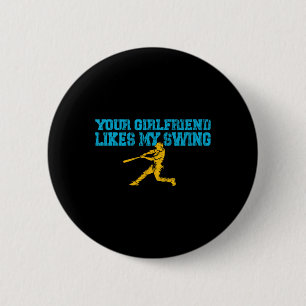 Badge Rond 5 Cm Votre copine aime mon swing vintage drôle Byseb