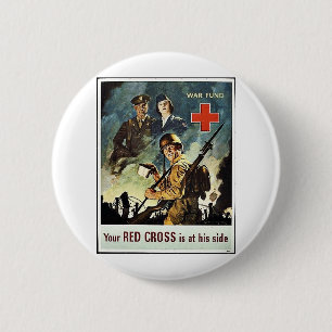 Badge Rond 5 Cm Votre Croix-Rouge est sur son côté