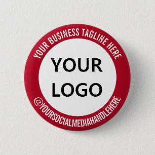 Badge Rond 5 Cm Votre logo Business Tagline Social Media Button