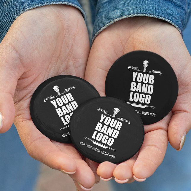 Badge Rond 5 Cm Votre logo de bande - Choisissez votre couleur Arr (Customize to change background color.)