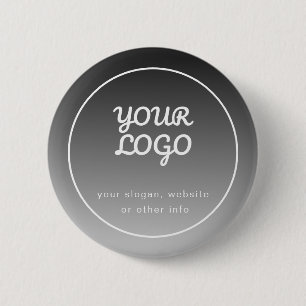 Badge Rond 5 Cm Votre logo et texte   Dégradé gris foncé