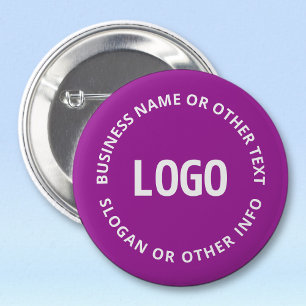 Badge Rond 5 Cm Votre logo et texte personnalisable Violet pourp