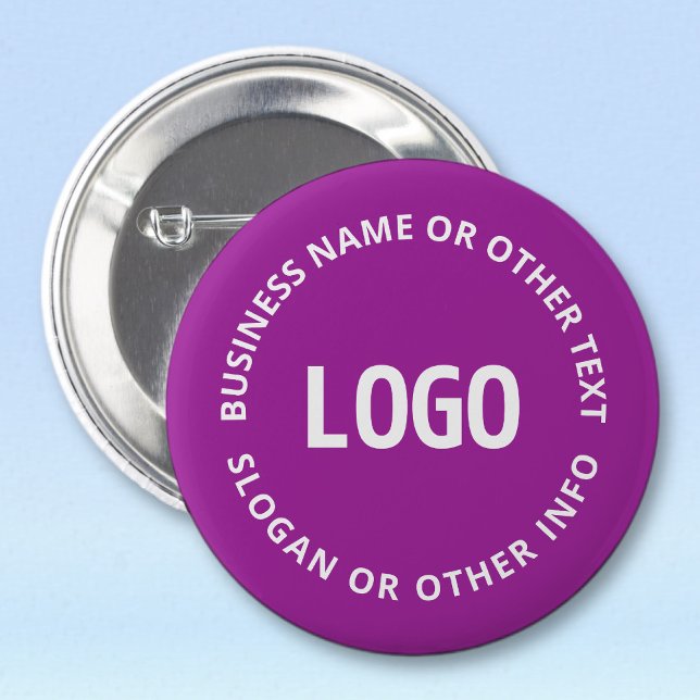 Badge Rond 5 Cm Votre logo et votre texte personnalisable | Violet (Créateur téléchargé)
