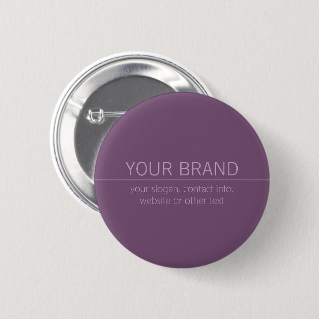 Badge Rond 5 Cm Votre marque ou nom commercial Modern Purple Mauve (Devant & derrière)