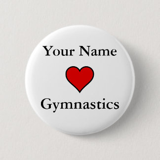 Badge Rond 5 Cm (Votre Nom) Coeurs Gymnastique