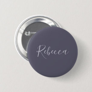 Badge Rond 5 Cm Votre nom   Élégant script de lavande sur le viole