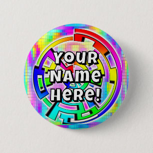 Badge Rond 5 Cm Votre nom ici ! (vous pouvez changer les mots)