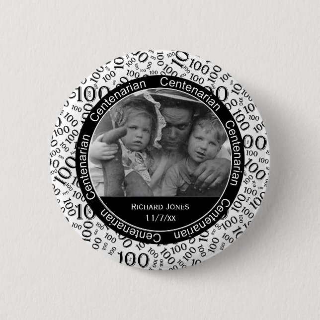 Badge Rond 5 Cm Votre photo - commémoratif centenaire de (Devant)