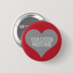 Badge Rond 5 Cm Votre photo faite sur commande dans la forme rouge