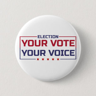 Badge Rond 5 Cm Votre Vote Votre Voix police colorée