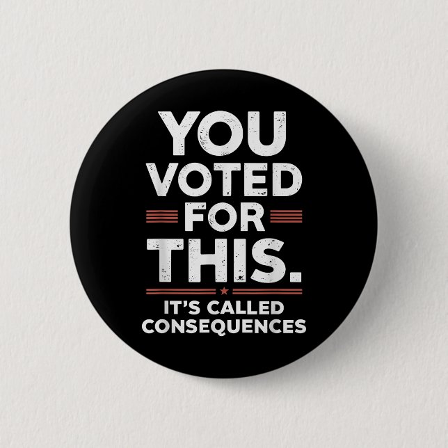 Badge Rond 5 Cm Vous Avez Voté Pour Cela Ses Conséquences Appelées (Devant)