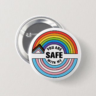 Badge Rond 5 Cm Vous êtes en sécurité avec moi, allié LGBTQIA